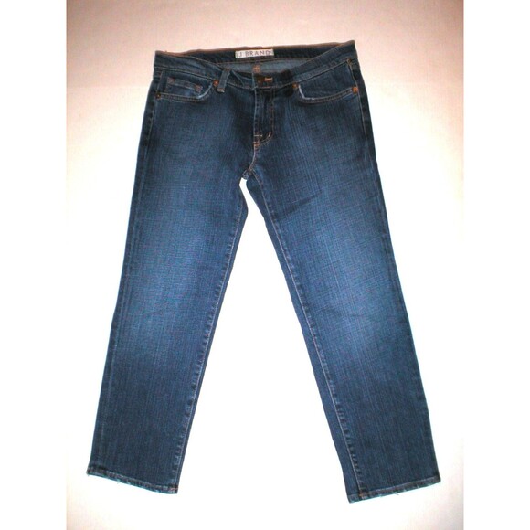 New J Brand Jeans Crop Capri Distressed 28 30 X 24 Womens AGD Aged Designer - Picture 1 of 6